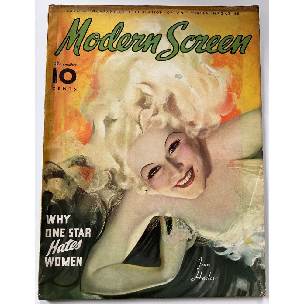 1934 Modern Screen Jean Harlow Magazine Garbo, Chaplin, Gable, Swanson, Cooper